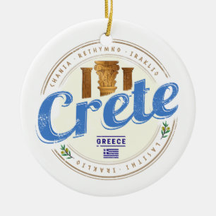 Kreta eiland Griekenland Retro  vakantie Souvenir Keramisch Ornament