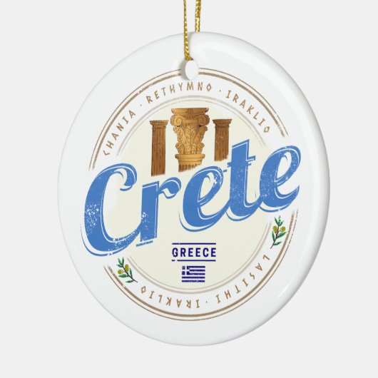 Kreta eiland Griekenland Retro  vakantie Souvenir Keramisch Ornament (Links)