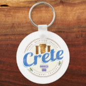 Kreta eiland Griekenland Retro  vakantie Souvenir Sleutelhanger (Voorkant)