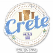 Kreta eiland Griekenland Retro  vakantie Souvenir Sticker (Voorkant)