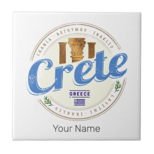 Kreta eiland Griekenland Retro  vakantie Souvenir Tegeltje