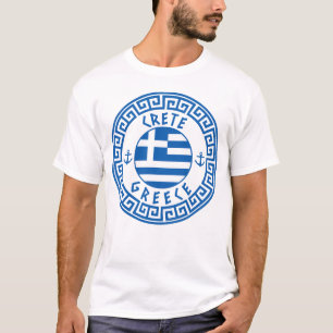 Kreta En Griekse Vlag Heren Wit T-shirt