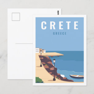 Kreta Griekenland Beroemde Reisplaats Illustratie Briefkaart