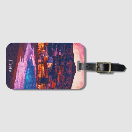 Kreta Griekenland Grieks eiland Waterverf schilder Bagagelabel (Voorkant (horizontaal))