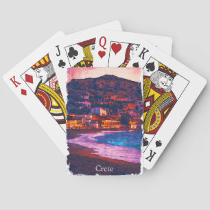 Kreta Griekenland Grieks eiland Waterverf schilder Pokerkaarten