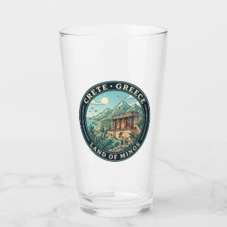 Kreta Griekenland Illustratie Reis Kunst Badge Glas