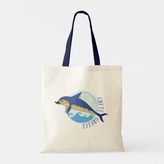 Kreta, Griekenland, Minoan Dolphin & Waves Tote Bag (Achterkant)