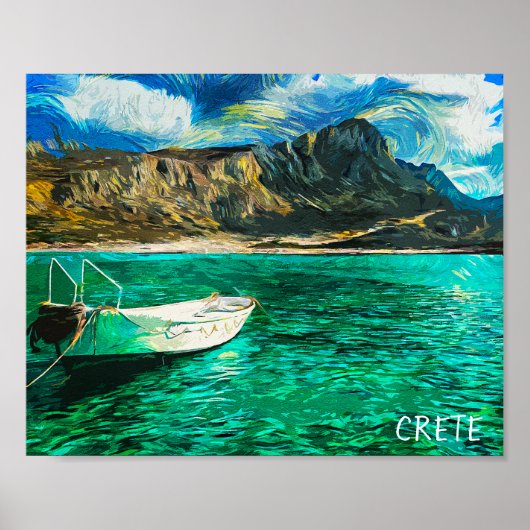 Kreta Griekenland Ocean Oil Painting Poster (Voorkant)