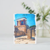 Kreta Griekenland Oude Tempel Waterverf Briefkaart (Staand voorkant)