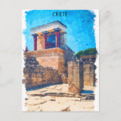 Kreta Griekenland Oude Tempel Waterverf Briefkaart (Voorkant)