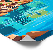 Kreta Griekenland Reizen Kunst Vintage Illustratie Poster (Hoek)