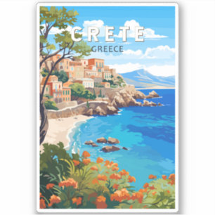 Kreta Griekenland Reizen Kunst Vintage Sticker