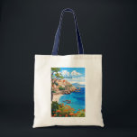 Kreta Griekenland Reizen Kunst Vintage Tote Bag<br><div class="desc">Kreta retro vector reisontwerp. Kreta is het grootste eiland van Griekenland en het vijfde grootste van het mediterrane Zee.</div>