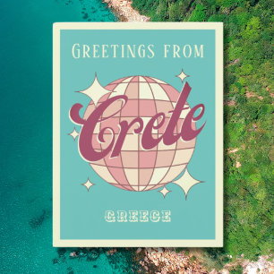 Kreta Griekenland vakantie Retro Vintage Ansichtka Briefkaart