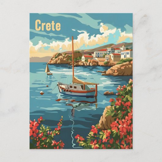 Kreta Griekenland Vintage Briefkaart (Voorkant)