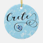 Kreta Heart Flag, Griekenland, Kreta Keramisch Ornament (Voorkant)