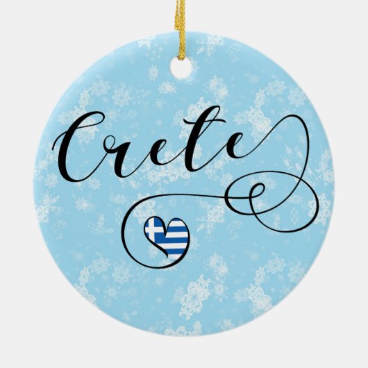 Kreta Heart Flag, Griekenland, Kreta Keramisch Ornament (Achterkant)