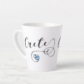 Kreta Heart Flag, Griekenland, Kreta Latte Mok (Linkerhoek)