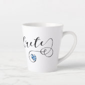 Kreta Heart Flag, Griekenland, Kreta Latte Mok (Rechts)