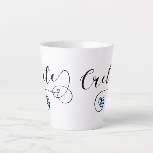 Kreta Heart Flag, Griekenland, Kreta Latte Mok (Voorkant)