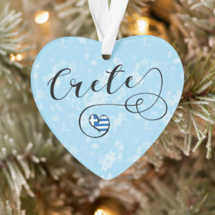 Kreta Heart Flag, Griekenland, Kreta Ornament
