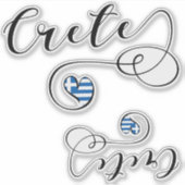 Kreta Heart Flag, Griekenland, Kreta Sticker (Voorkant)