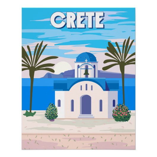 Kreta Poster Reizen, Grieks witte kerk (Voorkant)