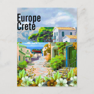 Kreta Reis Poster Kunst, Kreta Griekenland Reis Ku Briefkaart