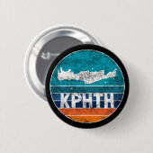 Kreta voor noodonderdrukte zonsondergang - Griekse Ronde Button 5,7 Cm (Voorkant /achterkant)