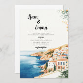 Kreta Waterverf Trouwbestemming Kaart (Voorkant / Achterkant)