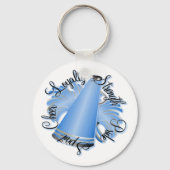 Kreukblauw en witte kwaliteiten sleutelhanger (Voorkant)