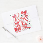 Kreukbonnetpatroon voor kerstsnoepjes vierkante sticker (Envelop)