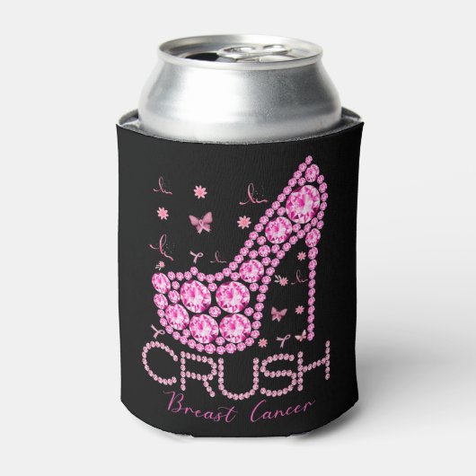 Kreukborst Borstkanker Bewustmakersrol Roze lint Blikjeskoeler (Blikje Voorkant)
