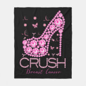 Kreukborst Borstkanker Bewustmakersrol Roze lint Fleece Deken (Voorkant)