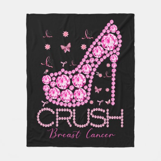 Kreukborst Borstkanker Bewustmakersrol Roze lint Fleece Deken (Voorkant)