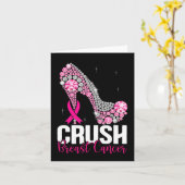 Kreukborst Borstkanker Bewustmakersrol Roze lint Kaart (Gele Bloem)