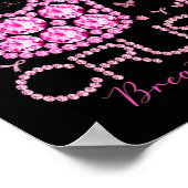 Kreukborst Borstkanker Bewustmakersrol Roze lint Poster (Hoek)