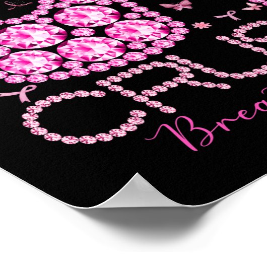 Kreukborst Borstkanker Bewustmakersrol Roze lint Poster (Hoek)