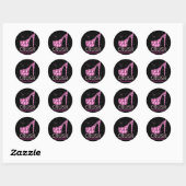 Kreukborst Borstkanker Bewustmakersrol Roze lint Ronde Sticker (Vel)
