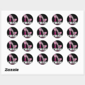 Kreukborst Borstkanker Bewustmakersrol Roze lint Ronde Sticker (Vel)