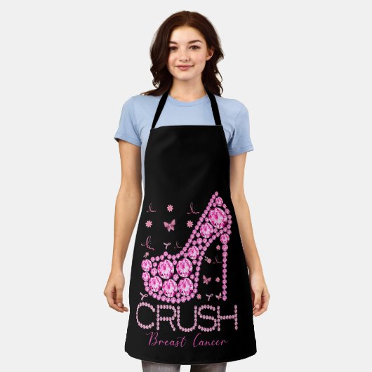 Kreukborst Borstkanker Bewustmakersrol Roze lint Schort (Gedragen)