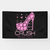 Kreukborst Borstkanker Bewustmakersrol Roze lint Spandoek (Horizontaal)