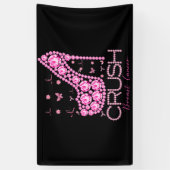 Kreukborst Borstkanker Bewustmakersrol Roze lint Spandoek (Verticaal)