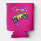 Kreukdruk Het MONSTER TRUCK PINK Birthday Lage NAM Blikjeskoeler (Voorkant)