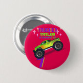 Kreukdruk Het MONSTER TRUCK PINK Birthday Lage NAM Ronde Button 5,7 Cm (Voorkant /achterkant)