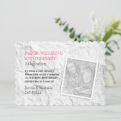 Kreukelig papier 1e trouwdag kaart (Staand voorkant)