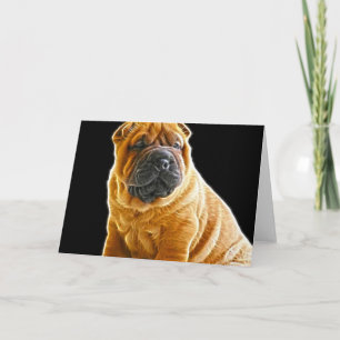 Kreuken, de Chinese Shar Pei Puppy Dog Feestdagen Kaart