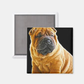 Kreuken, de Chinese Shar Pei Puppy Dog Magneet (Voorkant / Achterkant)