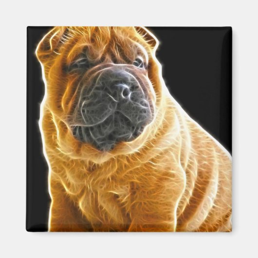 Kreuken, de Chinese Shar Pei Puppy Dog Magneet (Voorkant)