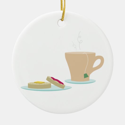 Kreuken en thee keramisch ornament (Voorkant)